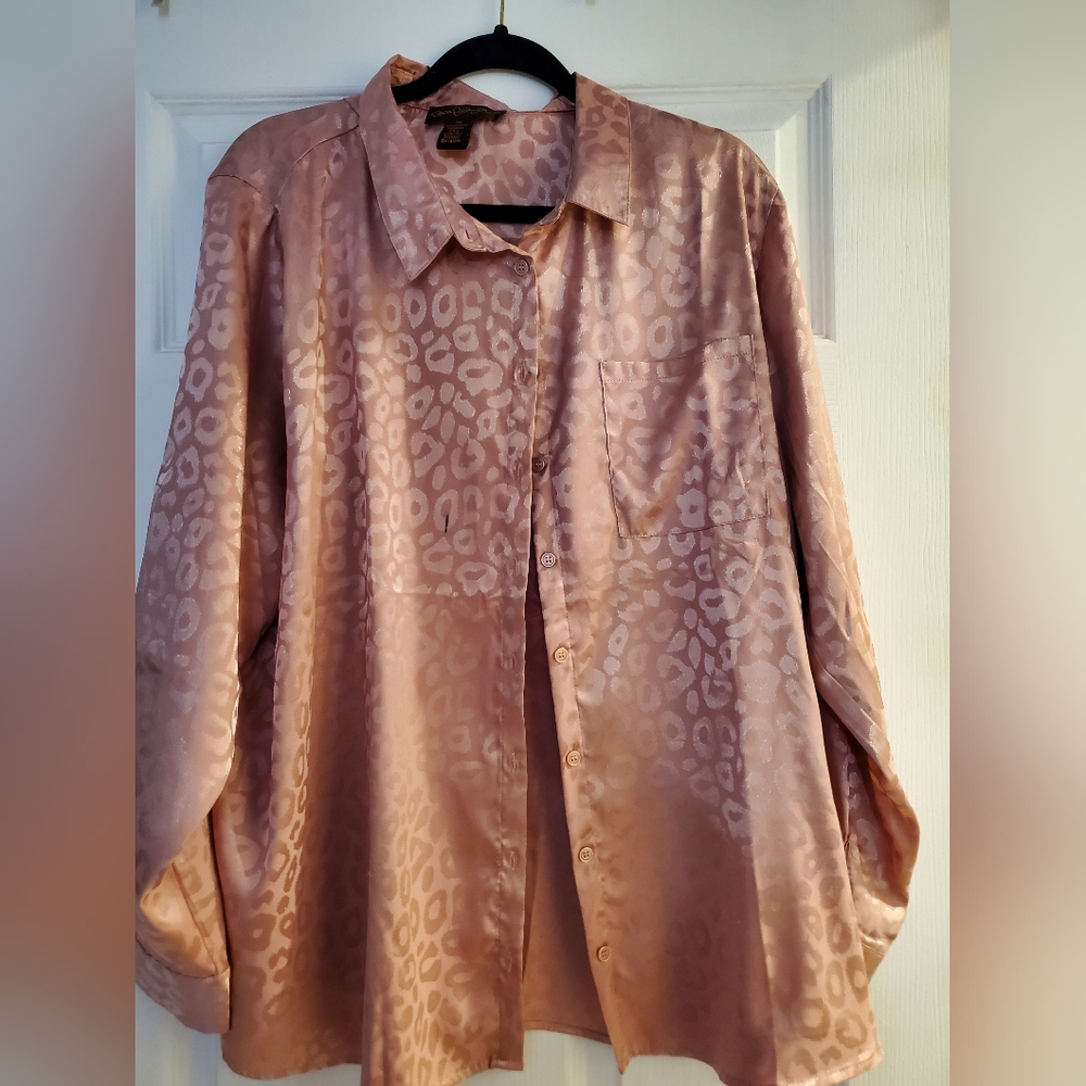 Leopard Print Satin Shirt